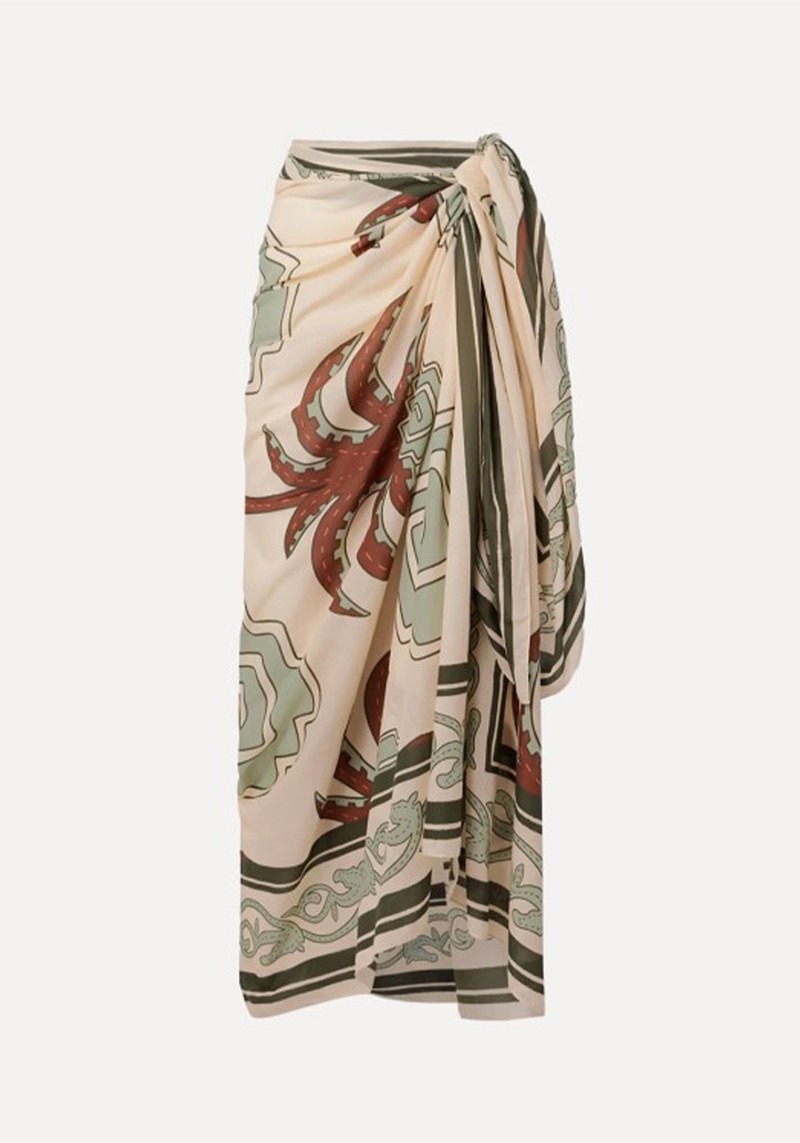 Printed Organic Cotton-Voile Pareo*