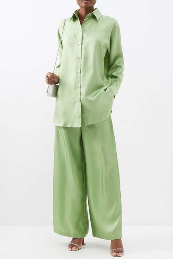 Wolfe Wide Leg Silk Pyjama Set from Olivia Von Halle