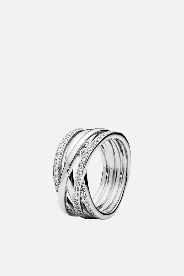 Sparkling & Polished Lines Ring