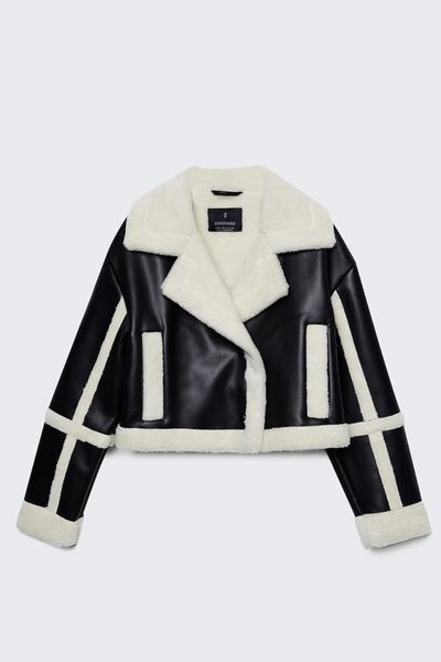 Double-Faced Cropped Jacket With Crossover Detail