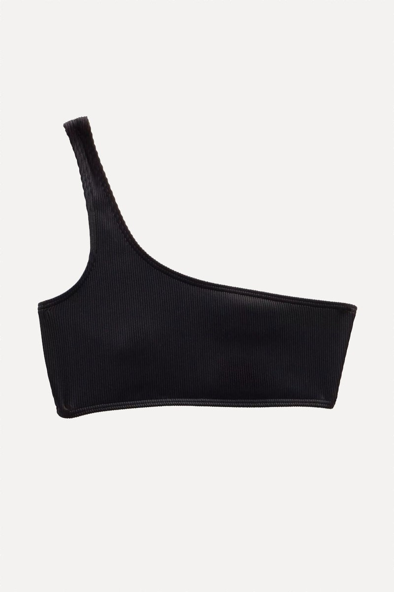 Olivia Asymmetric Ribbed Bikini Top from Hush