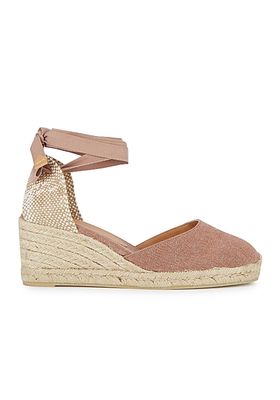 Carina 65 Dusky Pink Canvas Wedge Espadrilles from Castaner