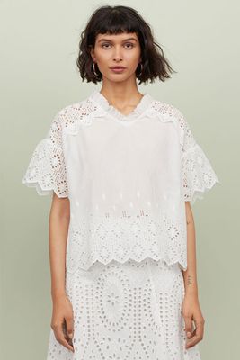 Blouse with Broderie Anglaise from H&M
