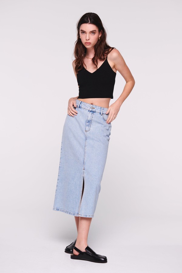 Greta Midi Denim Skirt  