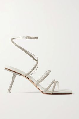 Isa Crystal-Embellished Faux Leather Sandals from Cult Gaia