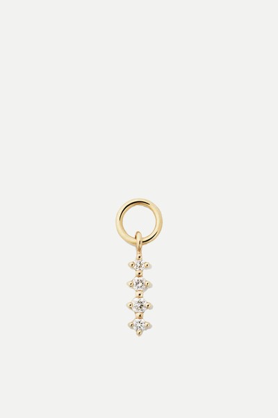 Single Diamond Icicle Hoop Charm