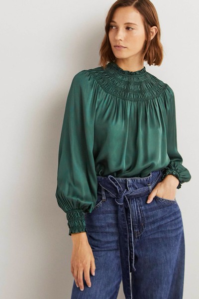 Smocked Yoke Detail Top