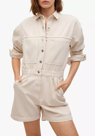 Denim Utility Playsuit from Mango