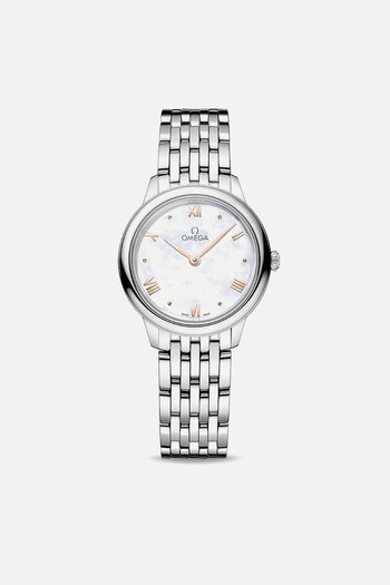 Prestige Stainless Steel Mother of Pearl Quartz Ladies Watch from OMEGA De Ville