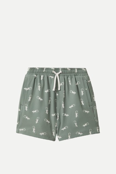 Reptile Print Drawstring Swim Shorts from Reiss