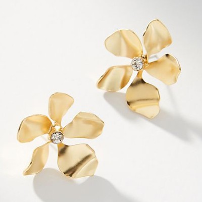 Metallic Flower Post Earrings from Anthropologie