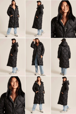 A&F Ultra Long Quilted Puffer
