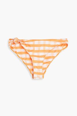 Vichy Knotted Gingham Mid-Rise Bikini Briefs from Jacquemus