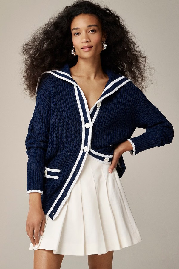 Textured Sailor Cardigan Sweater from J.Crew