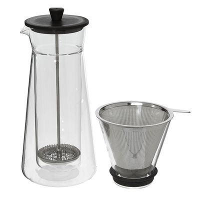 Silver Tone Double Walled Coffee Press