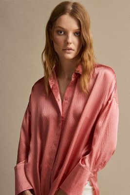 Textured Weave Silk Shirt from Massimo Dutti