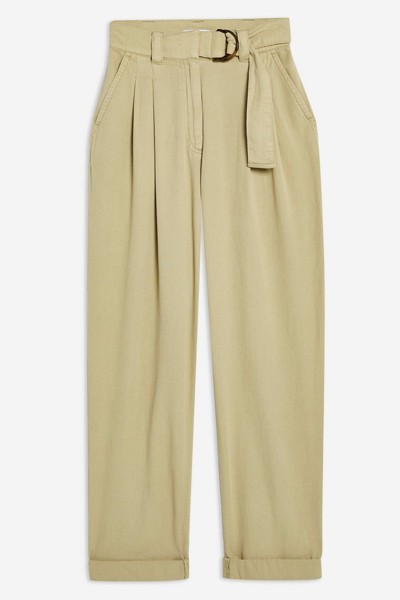 Belted Menswear Style Trousers