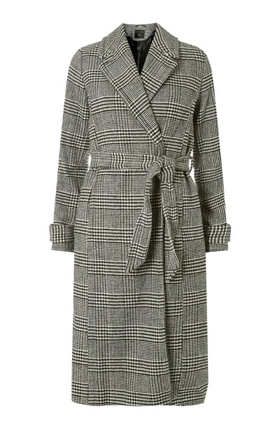 Check Wrap Coat