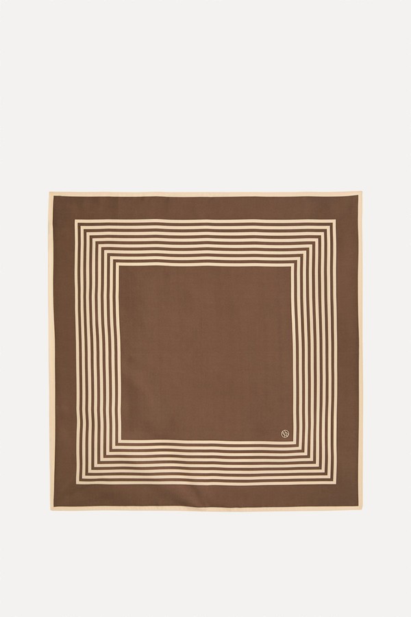 Striped-Print Silk Scarf from LE SCARF