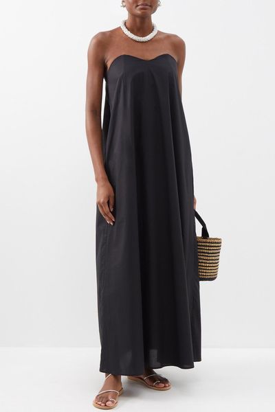 Rue Strapless Cotton-Poplin Maxi Dress from Bird & Knoll