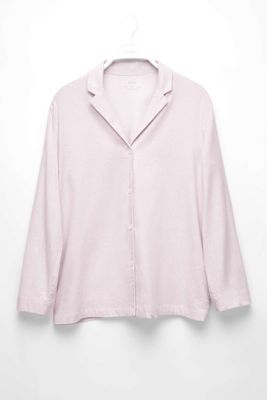 Long-Sleeved Striped Stretch Cotton Shirt from Oysho