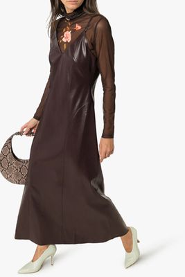 Anira Vegan Leather Slip Dress from Nanushka