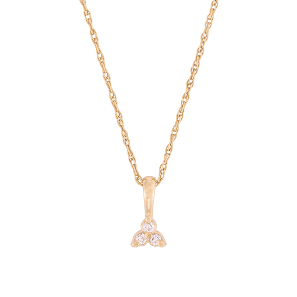 Solid Gold Victorian Lucky Clover Necklace