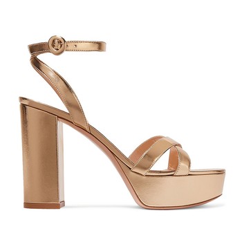 Poppy 120 Metallic Leather platform Sandals from Gianvito Rossi