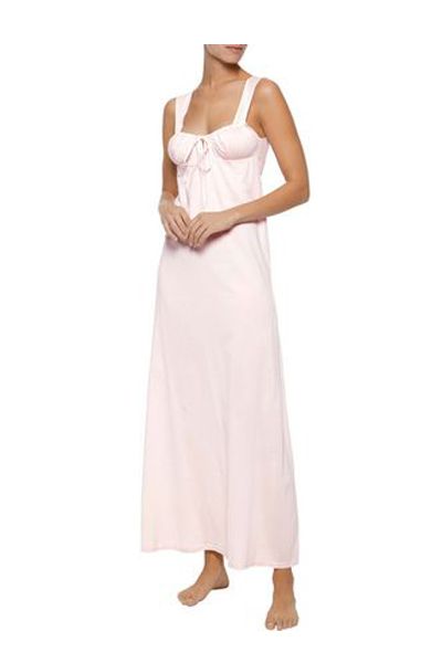 Bow-Detailed Shirred Cotton-Jersey Nightdress from Bodas