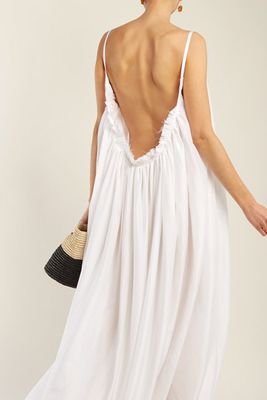 Gather Scoop Back Silk Dress from Loup Charmant