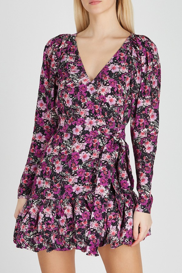 Nancy Floral-Print Wrap Dress from Rotate Birger Christensen