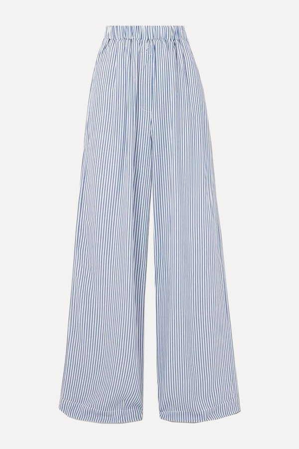 Mirca Striped Twill Wide-Leg Pants from The Frankie Shop