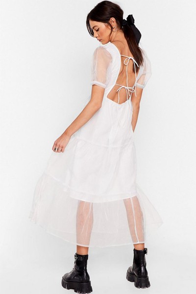 To Tie For Organza Midi Dress