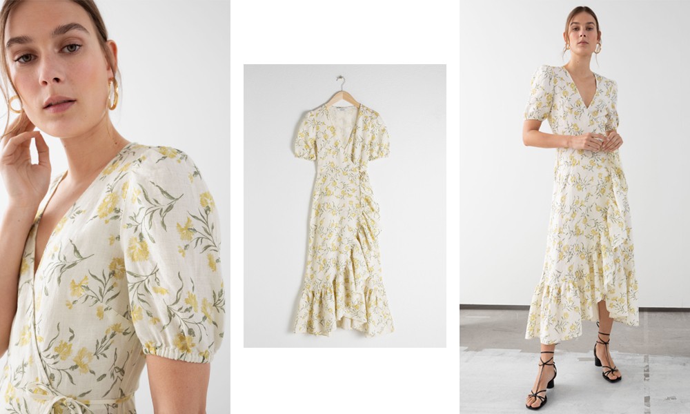 Ruffled Linen Wrap Midi Dress, £99 
