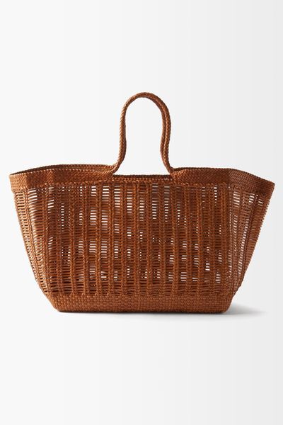 Window Shopper Woven-Leather Basket Bag from Dragon Diffusion