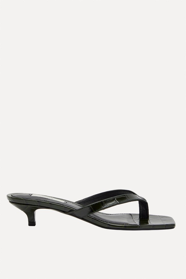 40 Crocodile-Embossed Leather Sandals from TOTEME