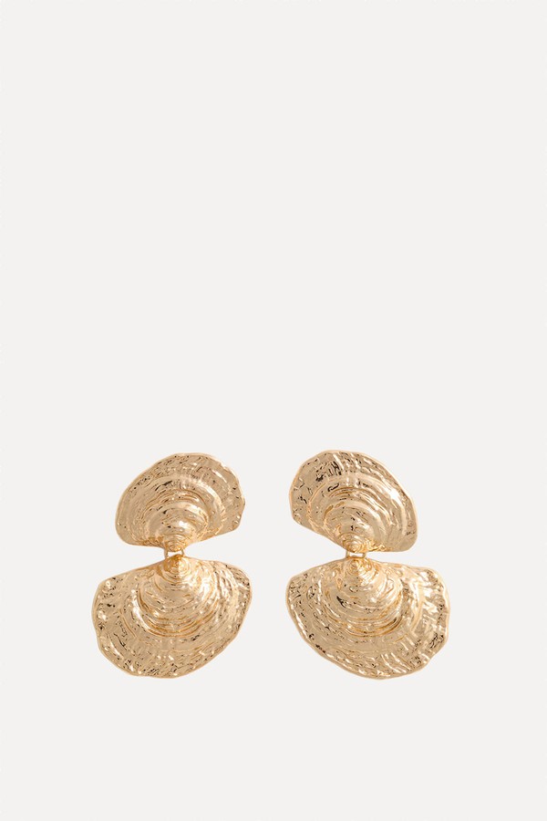 The Edit Metallic Shell Drop Earrings from Primark