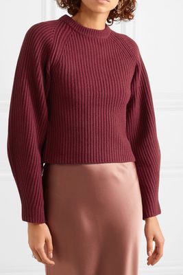 Huron Ribbed-Knit Merimo Wool Sweater from Theory