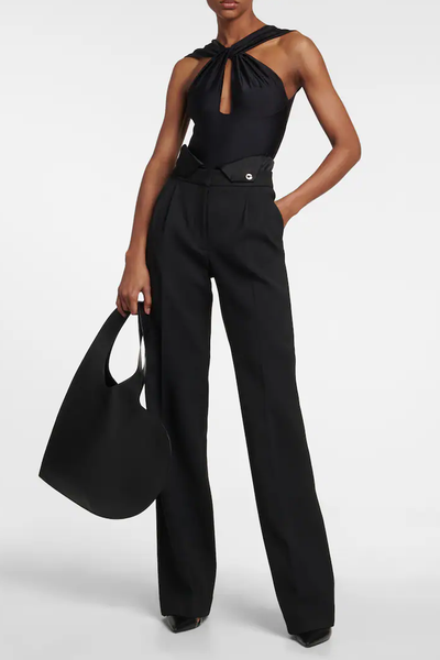 Black Cutout Bodysuit from Coperni