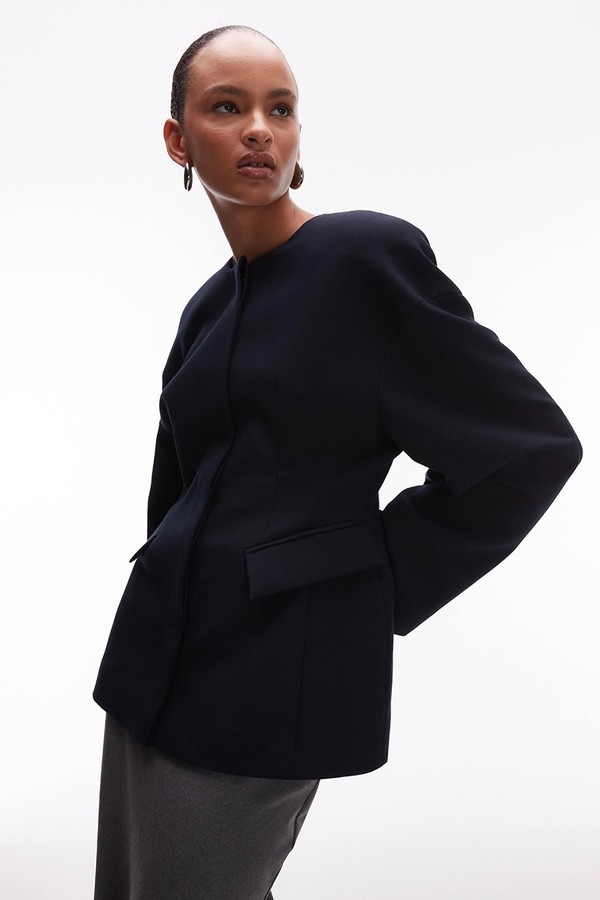 Sculpted Collarless Blazer from Asos Design