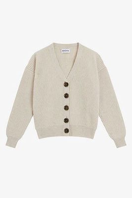 Cashmere V Neck Ribbed Cardigan from Brora
