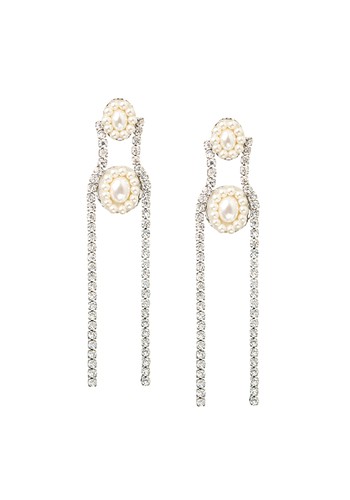 Joan Crystal-Embellished Pearl Earrings from Shrimps