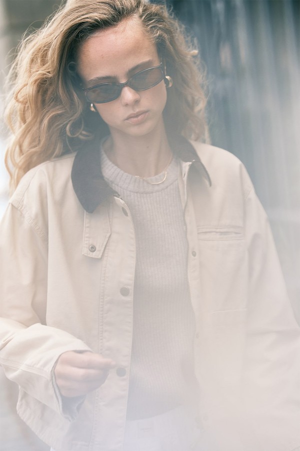 Corduroy-Collar Canvas Jacket from H&M