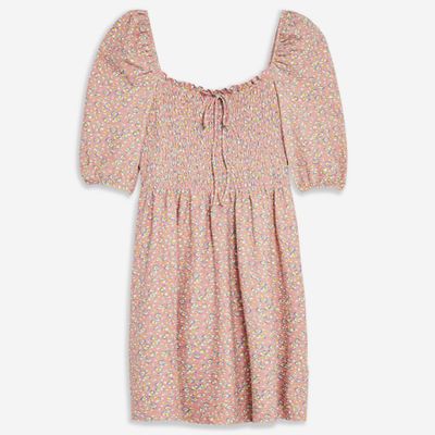 PETITE Shirred Mini Dress from Topshop