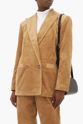 Double-Breasted Cotton-Corduroy Blazer from Ganni