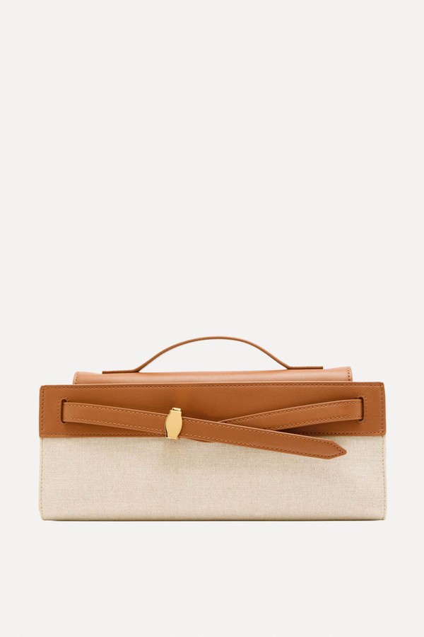 Dash Leather & Canvas Clutch from Veronica Beard