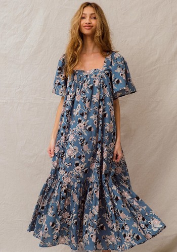 Fifi Dress Blue Peony