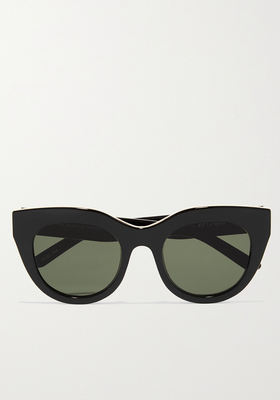 Air Heart Cat-Eye Acetate & Gold-Tone Sunglasses from Le Specs