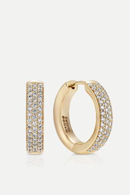 Pavé Hoops In 18ct Yellow Gold 
