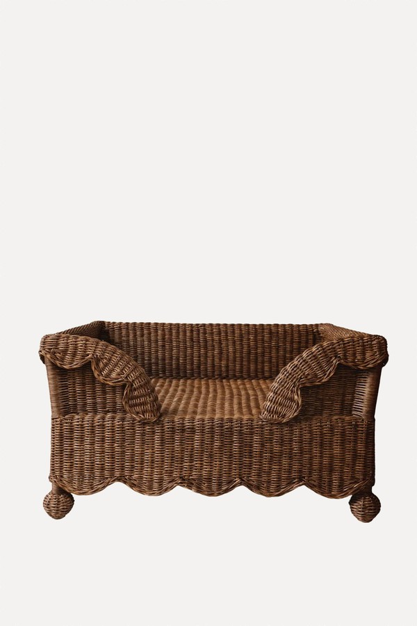 Ziggy Scalloped Rattan Dog Bed from Hatshilp